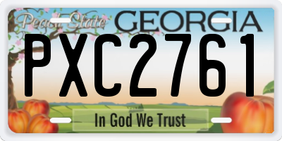 GA license plate PXC2761
