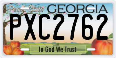 GA license plate PXC2762
