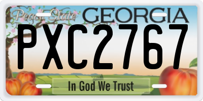 GA license plate PXC2767