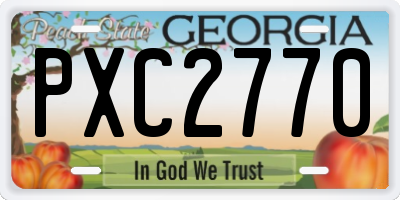 GA license plate PXC2770