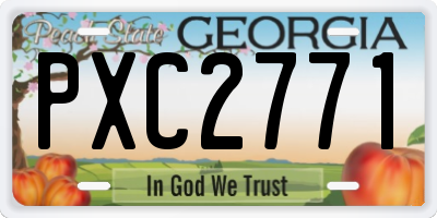 GA license plate PXC2771