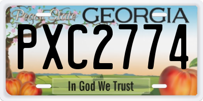 GA license plate PXC2774