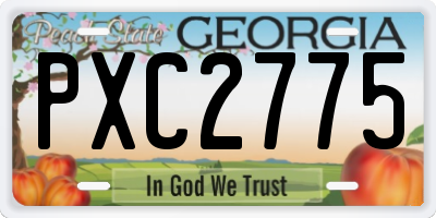 GA license plate PXC2775