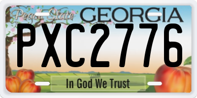 GA license plate PXC2776