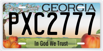 GA license plate PXC2777