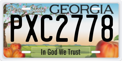 GA license plate PXC2778