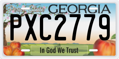 GA license plate PXC2779