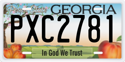GA license plate PXC2781