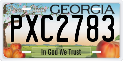 GA license plate PXC2783