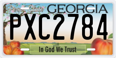 GA license plate PXC2784