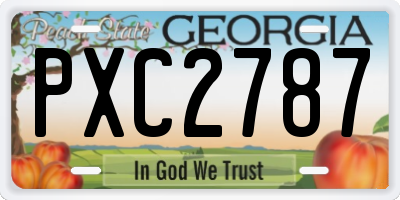 GA license plate PXC2787