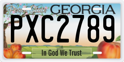 GA license plate PXC2789