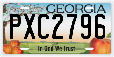 GA license plate PXC2796
