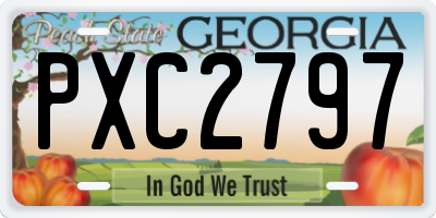 GA license plate PXC2797