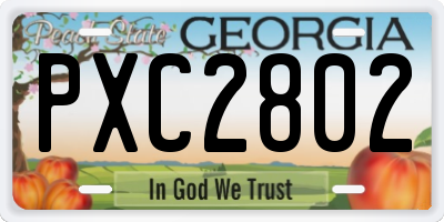 GA license plate PXC2802