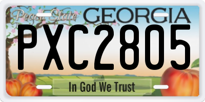 GA license plate PXC2805