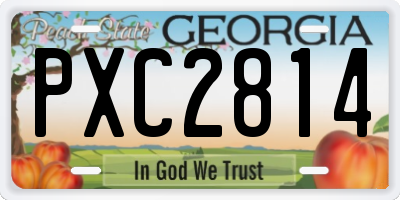 GA license plate PXC2814