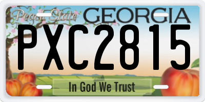 GA license plate PXC2815