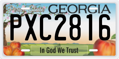 GA license plate PXC2816