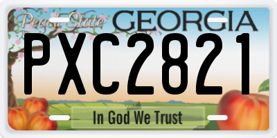 GA license plate PXC2821