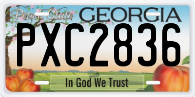 GA license plate PXC2836