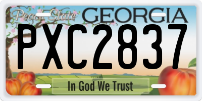 GA license plate PXC2837