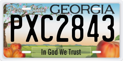 GA license plate PXC2843