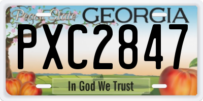 GA license plate PXC2847