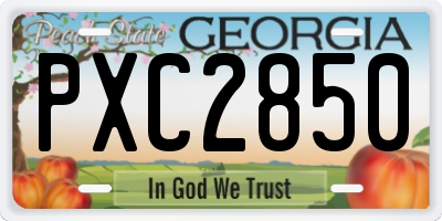 GA license plate PXC2850