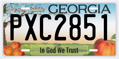 GA license plate PXC2851