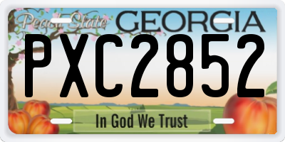 GA license plate PXC2852