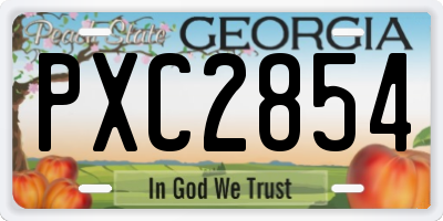GA license plate PXC2854
