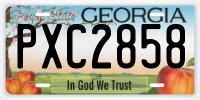 GA license plate PXC2858