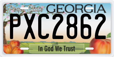 GA license plate PXC2862