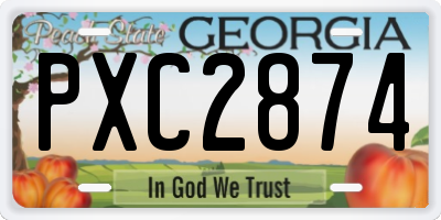 GA license plate PXC2874