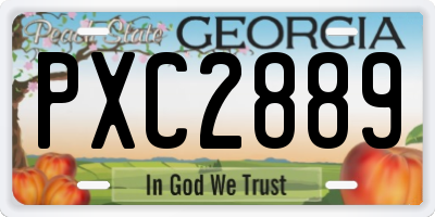GA license plate PXC2889