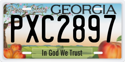 GA license plate PXC2897