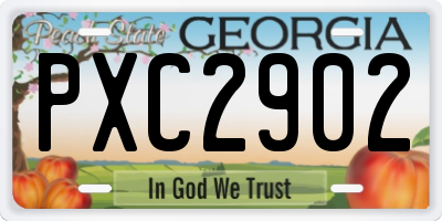 GA license plate PXC2902