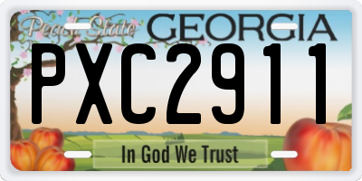 GA license plate PXC2911