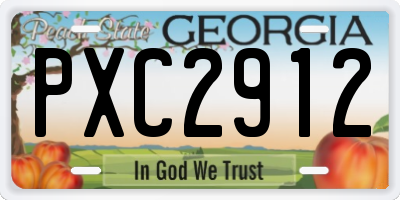 GA license plate PXC2912