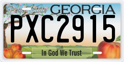 GA license plate PXC2915