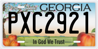 GA license plate PXC2921