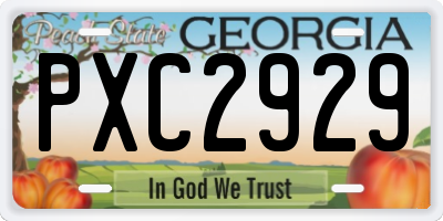 GA license plate PXC2929