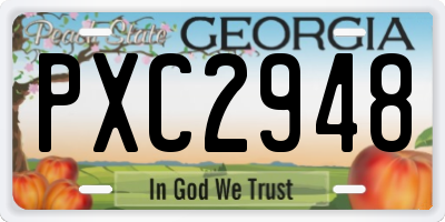 GA license plate PXC2948