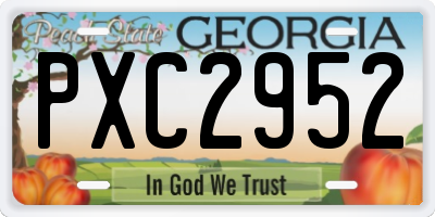 GA license plate PXC2952