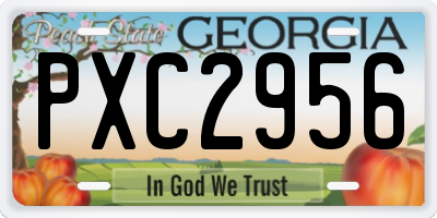 GA license plate PXC2956