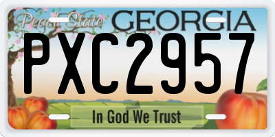 GA license plate PXC2957