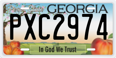 GA license plate PXC2974
