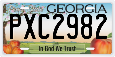 GA license plate PXC2982