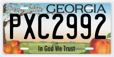 GA license plate PXC2992